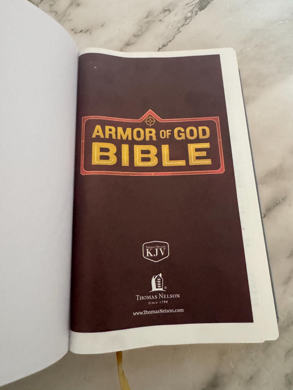 Armor of God Bible KJV Thomas Nelson Leathersoft Blue Gray - Red x747