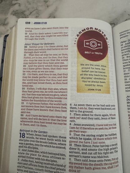 Armor of God Bible KJV Thomas Nelson Leathersoft Blue Gray - Red x747