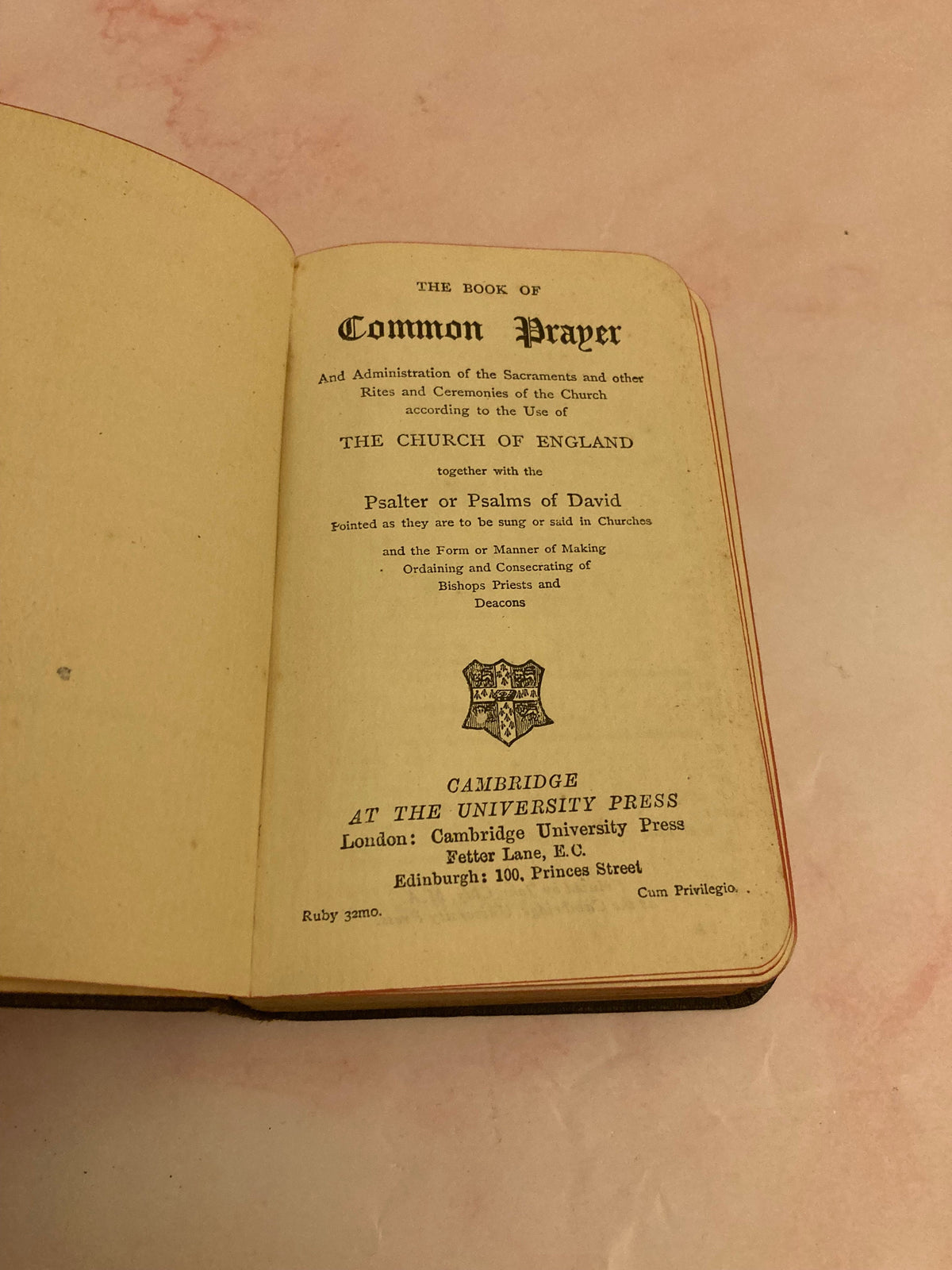 Antique Church Hymn Book – Book of Common Prayer & Hymns – Anglican Prayer Book - (Ref x192)