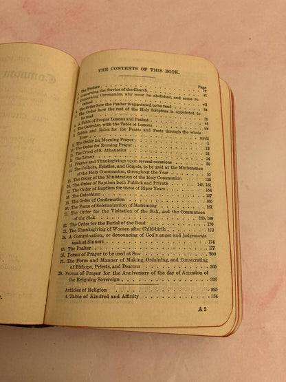 Antique Church Hymn Book – Book of Common Prayer & Hymns – Anglican Prayer Book - (Ref x192)