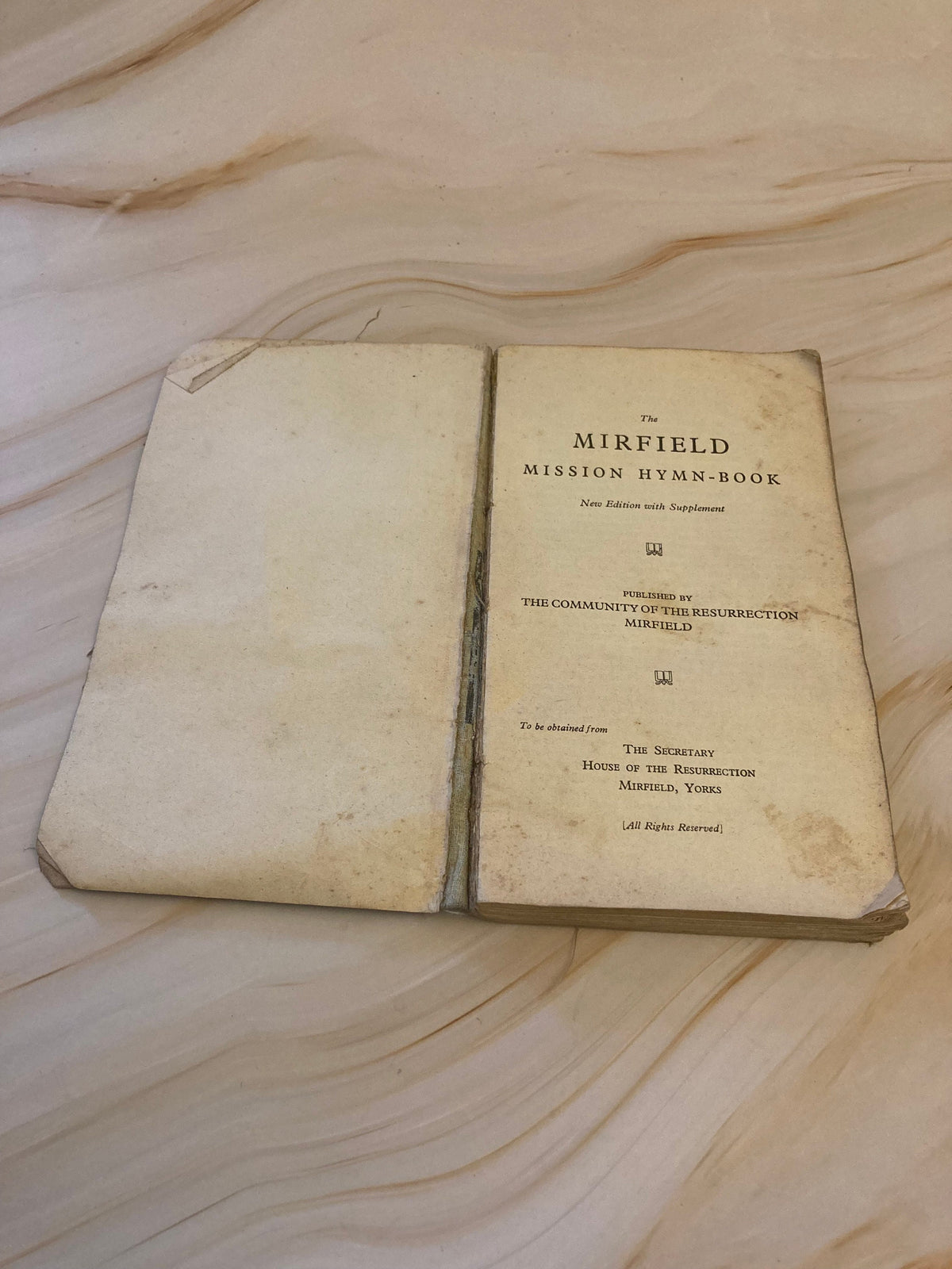 1929 Church Hymn Book Mirfield Mission Vintage Religious Hymnal Christian Book - (Ref X92)