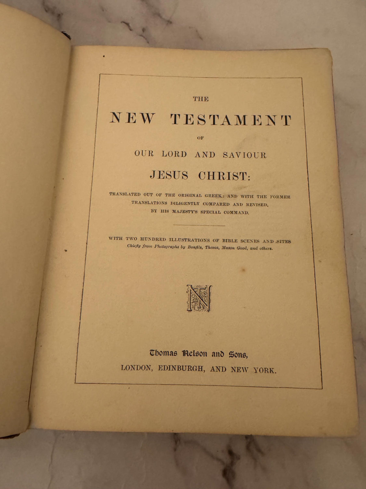 Antique Illustrated New Testament Bible – Late 1800s Christian Book - Ref x595