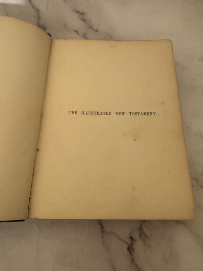 Antique Illustrated New Testament Bible – Late 1800s Christian Book - Ref x595