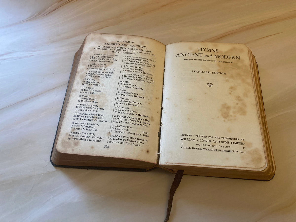 Antique Church Hymn Book 1800s Common Prayer Hymns Anglican Vintage Religious Book - (Ref X110)
