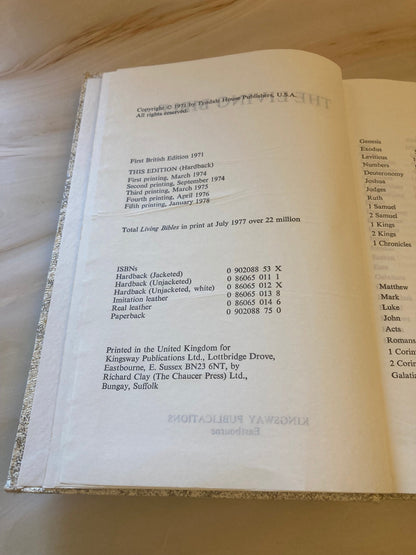 1978 The Living Bible Hardcover Edition - (Ref X74)