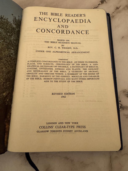 1962 Bible Reader’s Encyclopaedia and Concordance Rev W M Clow - Ref x583