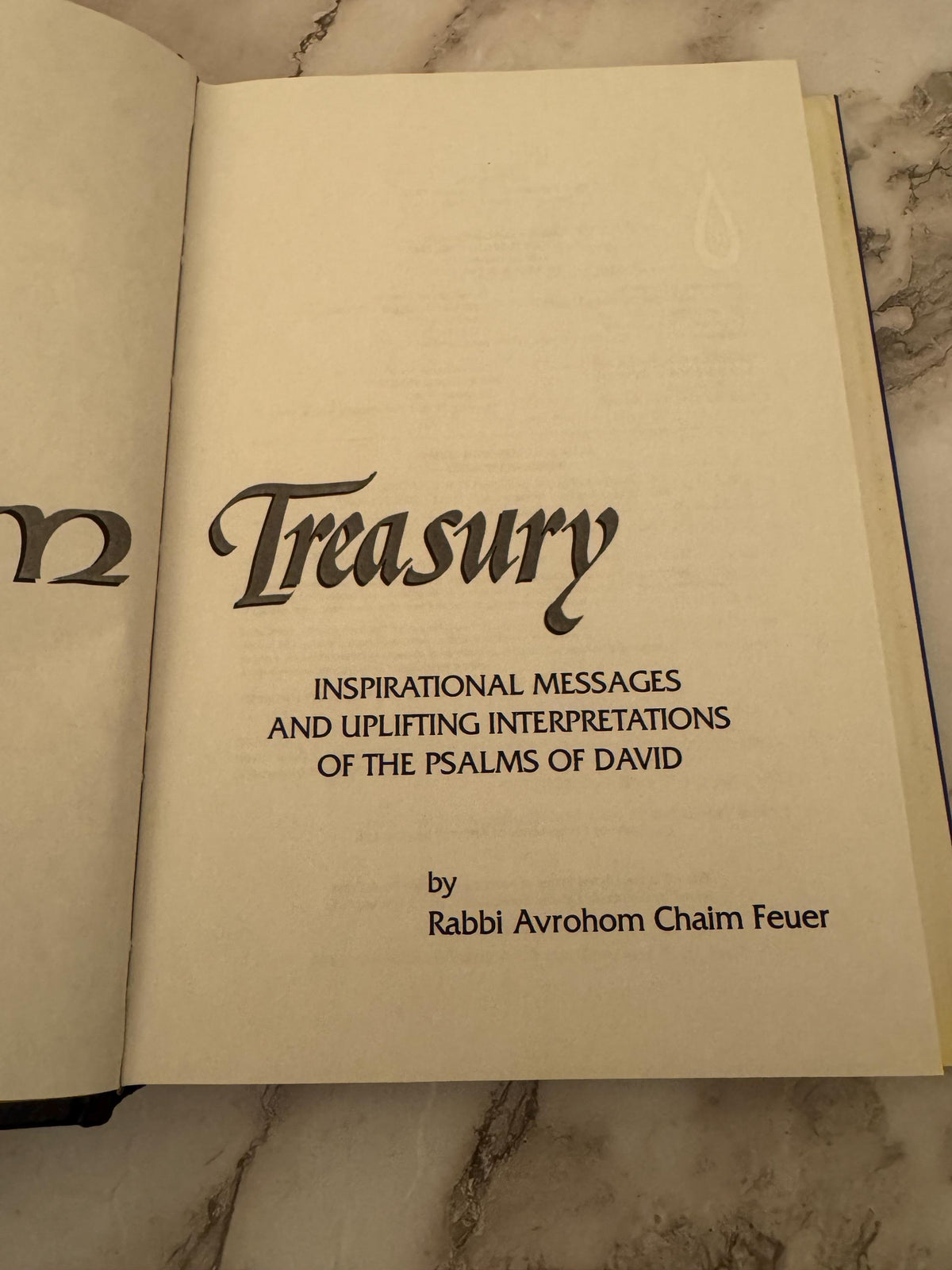 Tehillim Treasury ArtScroll Mesorah Series Rabbi Avrohom Chaim Feuer - Ref x580
