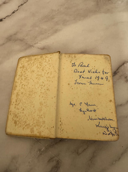 Vintage 1949 Book of Common Prayer | Eyre & Spottiswoode Miniature | Cream Celluloid Cross Cover | Church of England Pocket - Ref x553