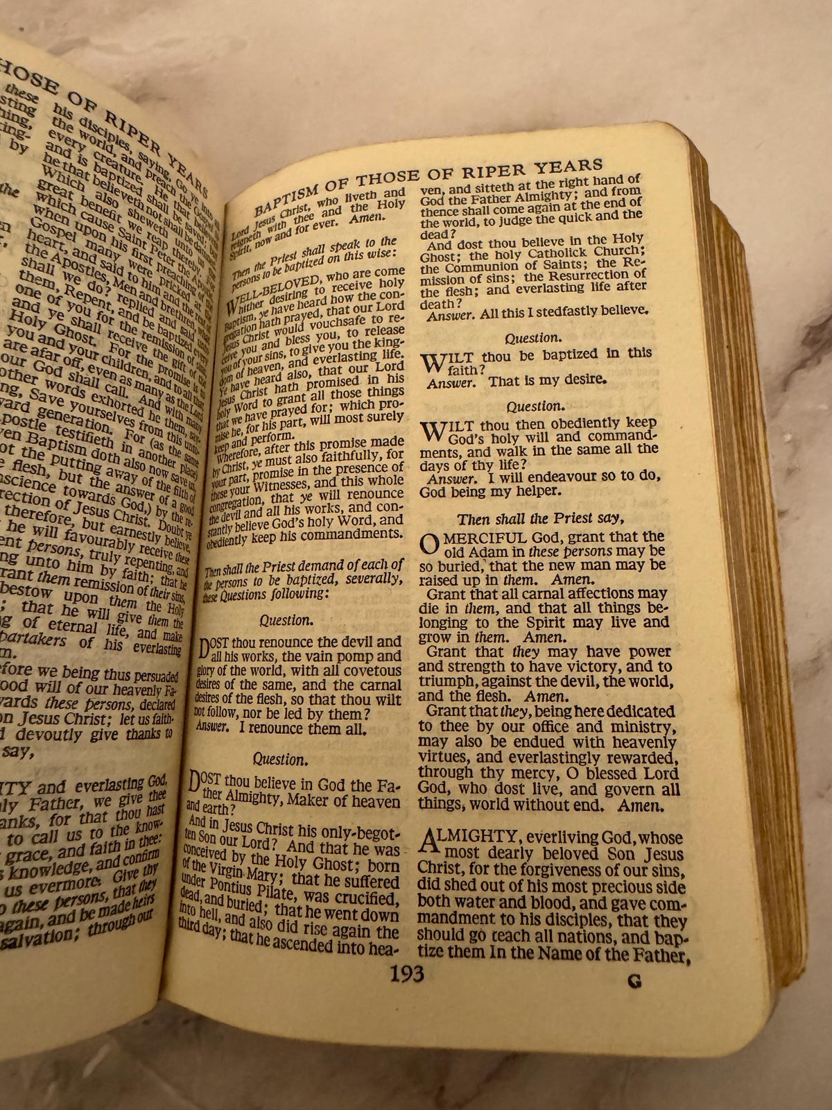 Vintage 1949 Book of Common Prayer | Eyre & Spottiswoode Miniature | Cream Celluloid Cross Cover | Church of England Pocket - Ref x553