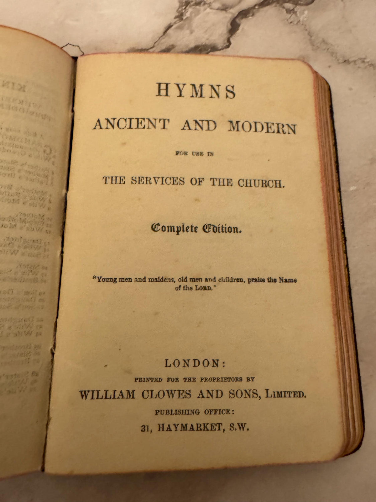 1943 Book of Common Prayer and Hymns A&M Oxford University Press Black Leather - Ref x551
