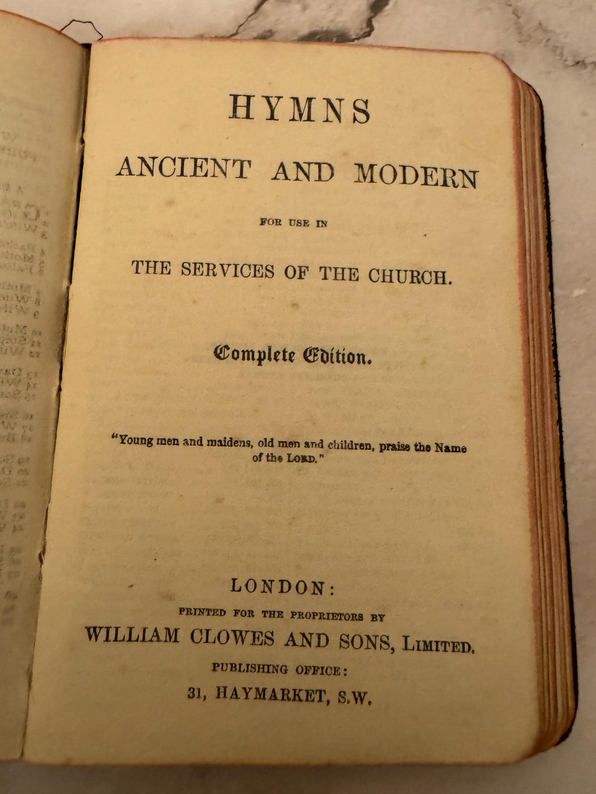 1943 Book of Common Prayer and Hymns A&M Oxford University Press Black Leather - Ref x551