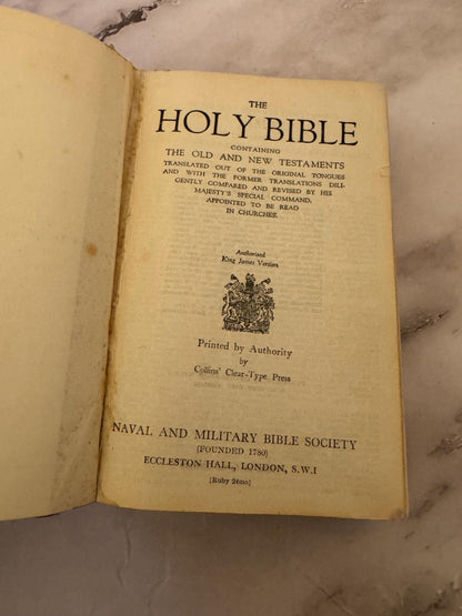 Vintage 1961 Holy Bible | King James Version by British & Foreign Bible Society | Cambridge Ruby 32mo | Burgundy Leather | Ref x544