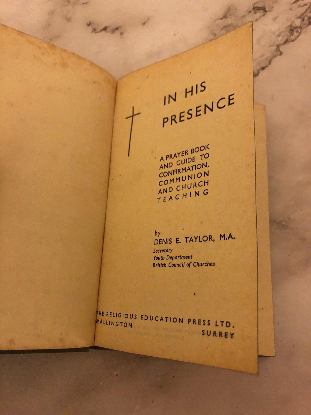 1948 Christian Prayer Book In His Presence Vintage Religious Book Small Devotional Book - Ref x520