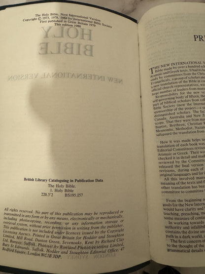 1988 Holy Bible NIV Illustrated Study Bible Black Hardcover - Ref x730