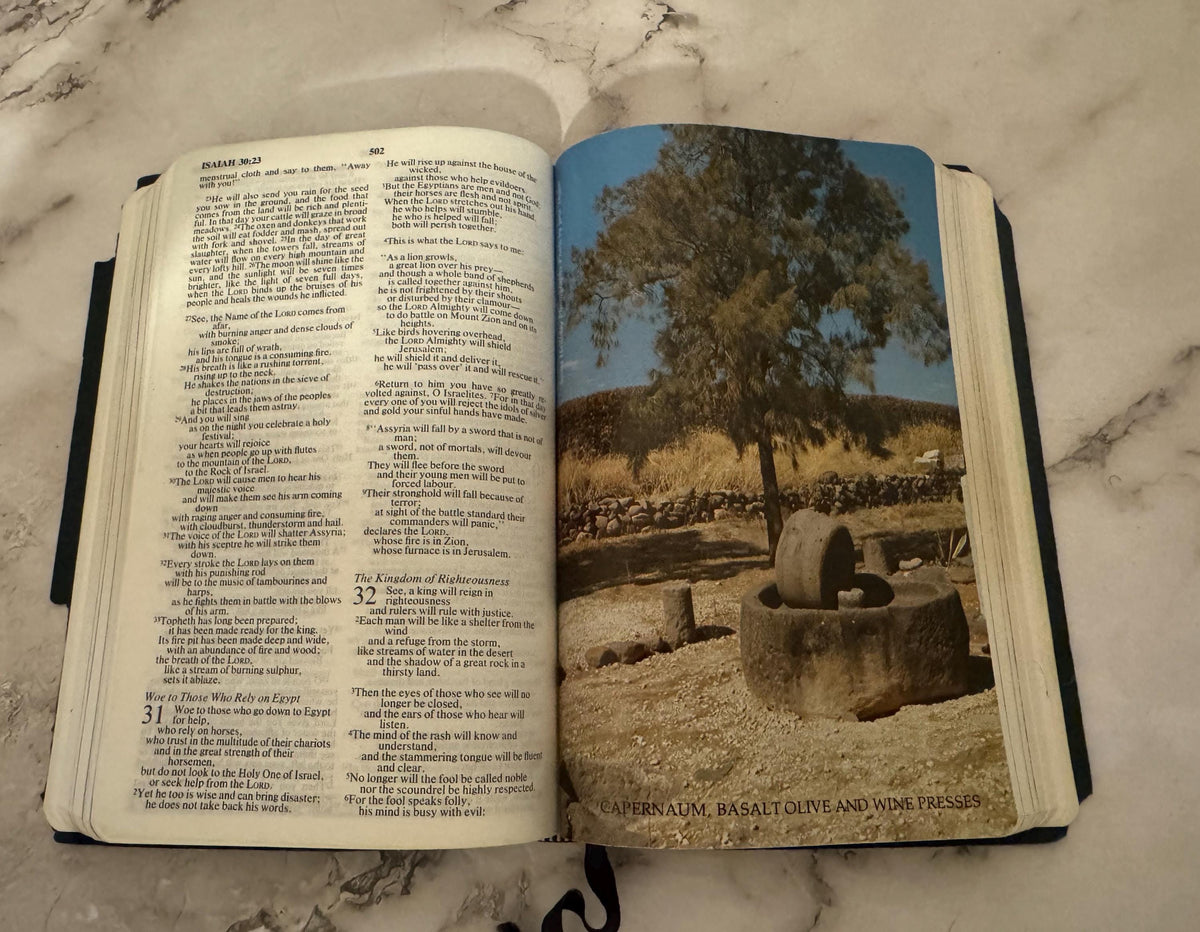 1988 Holy Bible NIV Illustrated Study Bible Black Hardcover - Ref x730