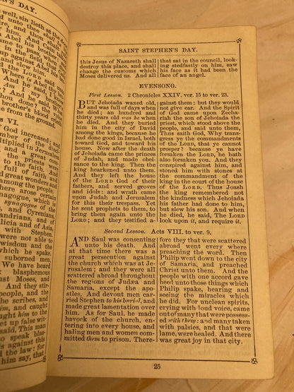 1899 Antique Oxford New Testament Bible Proper Lessons Vintage Leather Bible - (Ref x356)