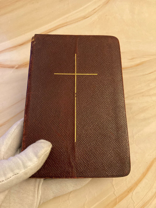 Antique Book of Common Prayer Leather Christian Prayer Book Vintage Church of England - (Ref x351)