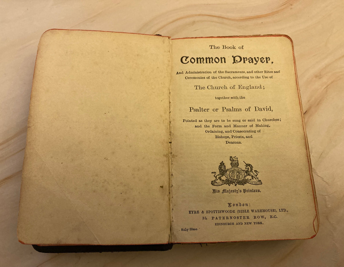 1911 Antique Common Prayer & Hymns Book – Mini Pocket Prayer Book – Vintage Christian Book- Ref x350