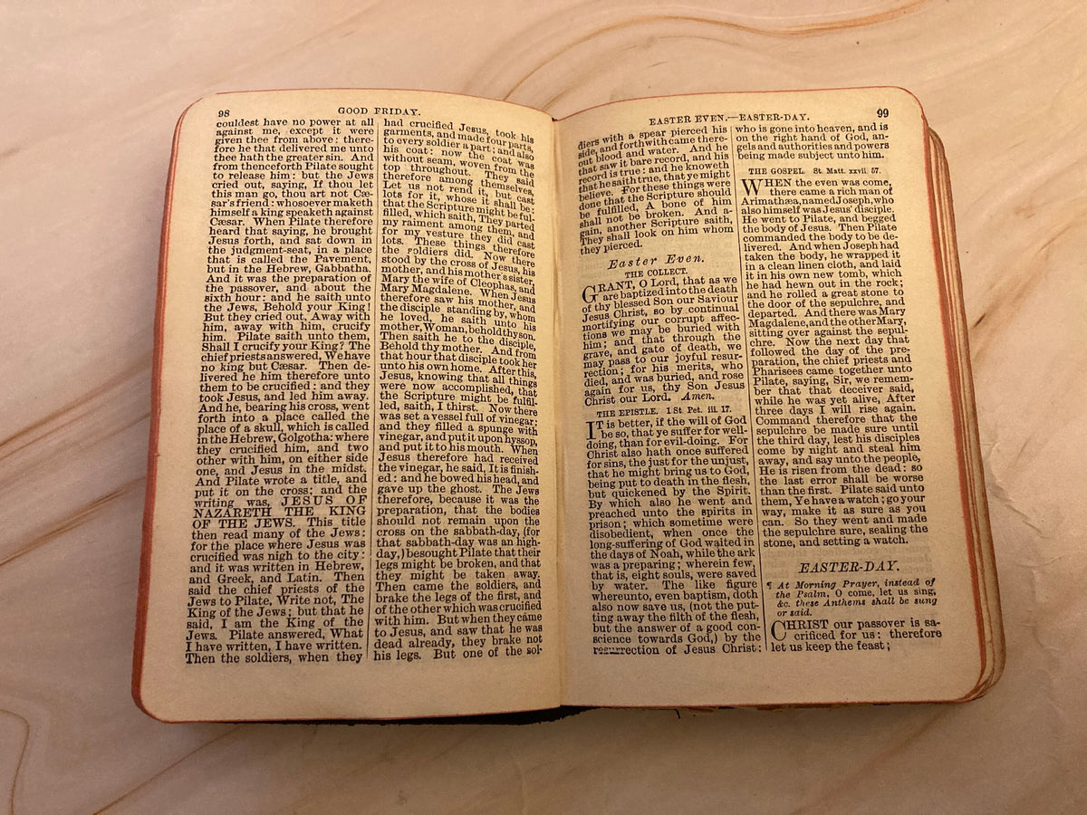 1911 Antique Common Prayer & Hymns Book – Mini Pocket Prayer Book – Vintage Christian Book- Ref x350