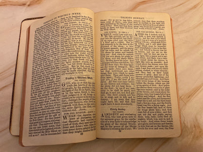 Antique Book of Common Prayer Leather Christian Prayer Book Vintage Church of England - (Ref x351)