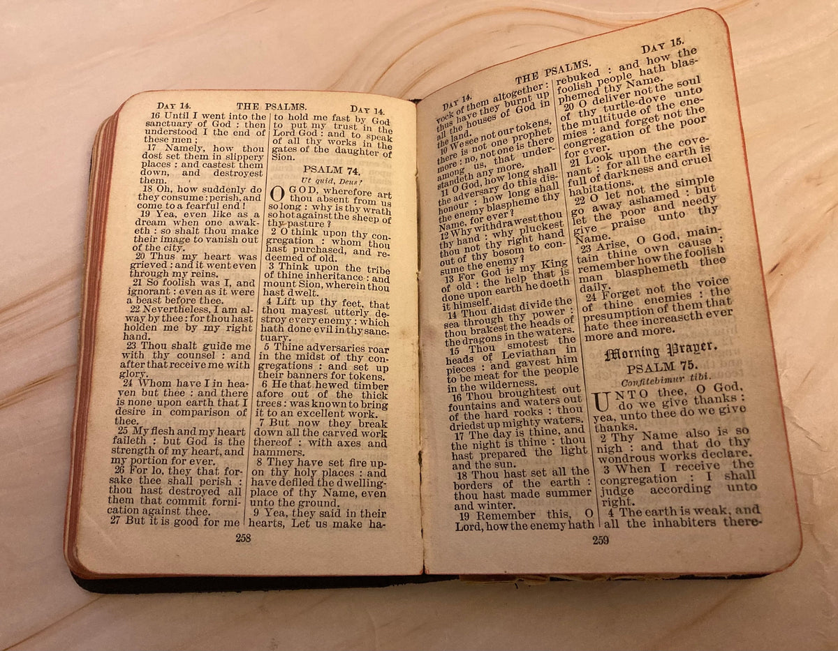 1911 Antique Common Prayer & Hymns Book – Mini Pocket Prayer Book – Vintage Christian Book- Ref x350