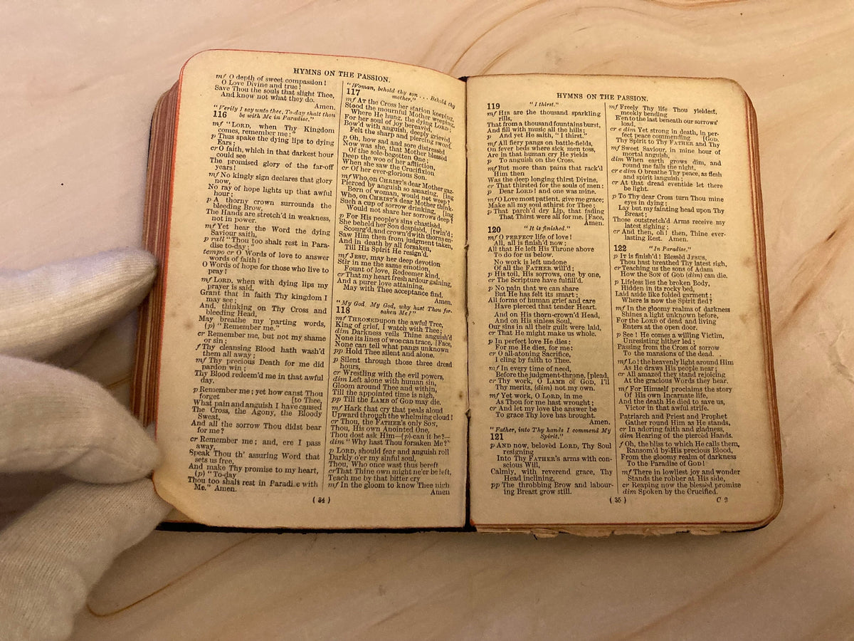 1911 Antique Common Prayer & Hymns Book – Mini Pocket Prayer Book – Vintage Christian Book- Ref x350