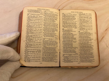 1911 Antique Common Prayer & Hymns Book – Mini Pocket Prayer Book – Vintage Christian Book- Ref x350