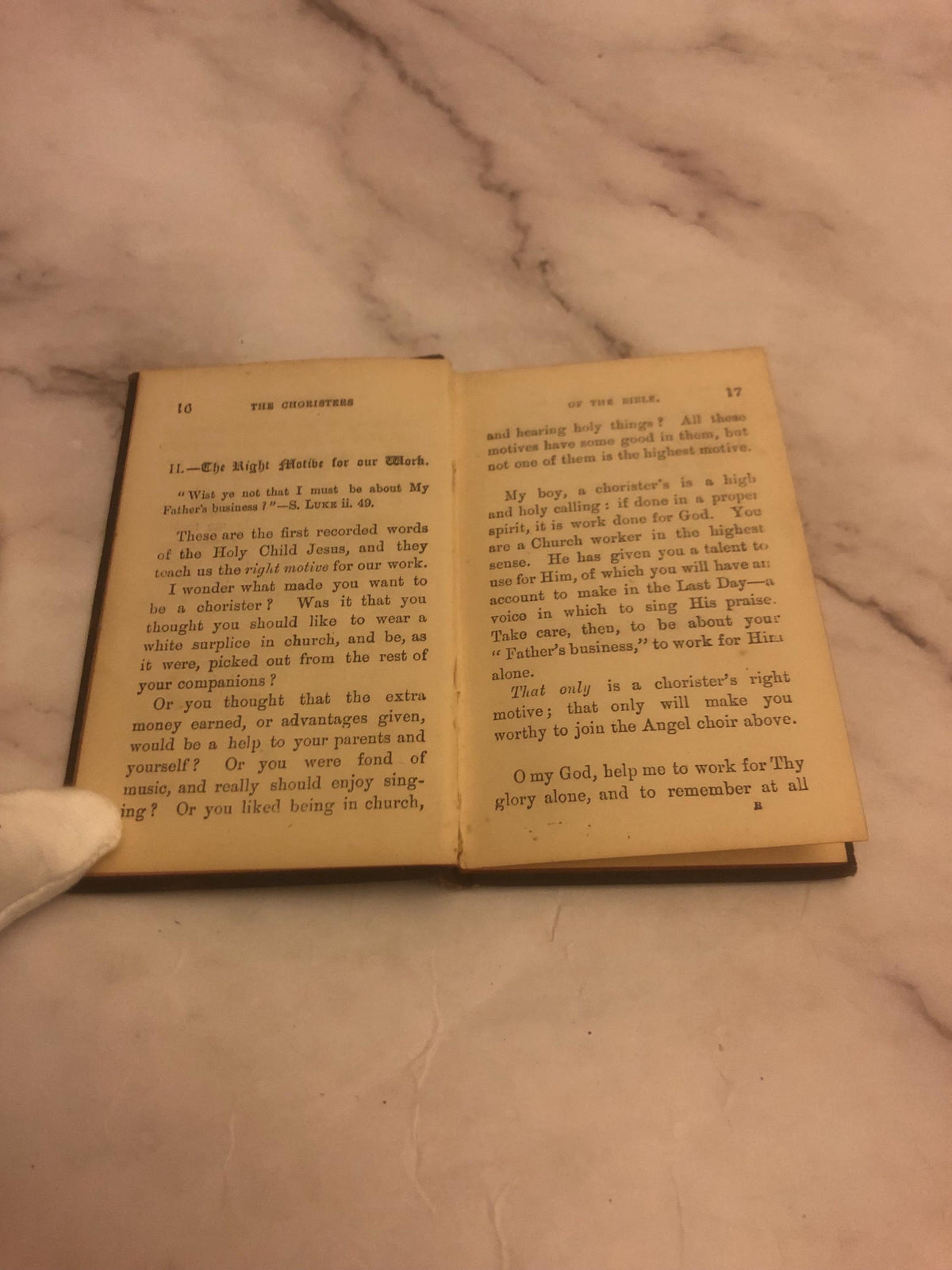 1893 Choristers of the Bible Christian Choir Book Antique Religious Instruction Book - (Ref x470)