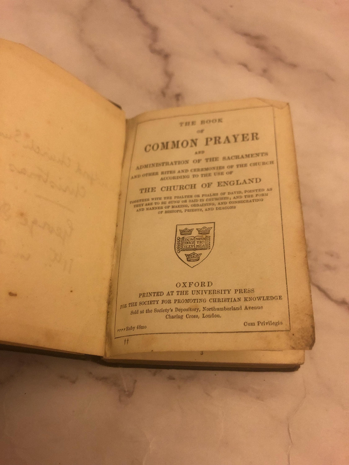 1908 Antique Book of Common Prayer Leather Vintage Church of England Prayer Book - (Ref x496)