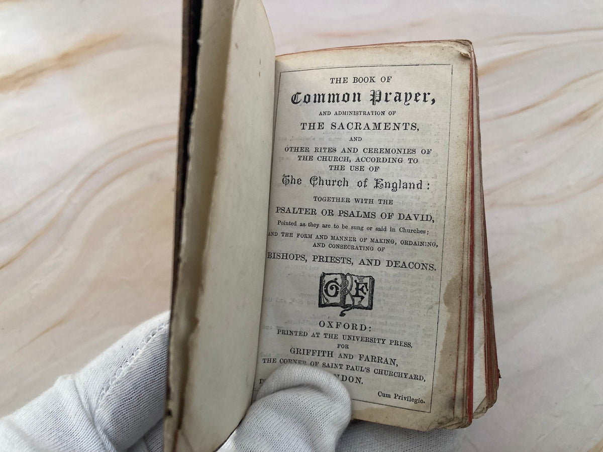 Antique 1800s Book of Common Prayer – Mini Pocket Prayer Book – Victorian Christian Devotional - (Ref x346)
