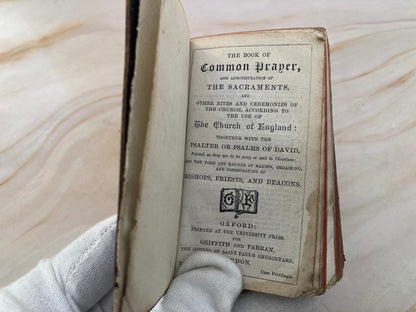 Antique 1800s Book of Common Prayer – Mini Pocket Prayer Book – Victorian Christian Devotional - (Ref x346)