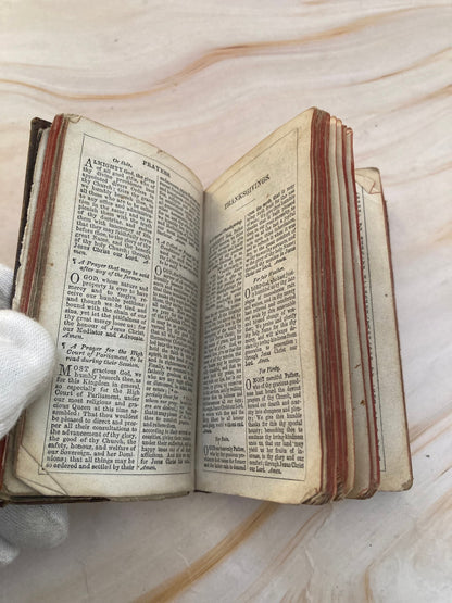 Antique 1800s Book of Common Prayer – Mini Pocket Prayer Book – Victorian Christian Devotional - (Ref x346)