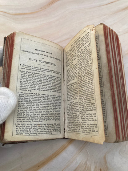 Antique 1800s Book of Common Prayer – Mini Pocket Prayer Book – Victorian Christian Devotional - (Ref x346)