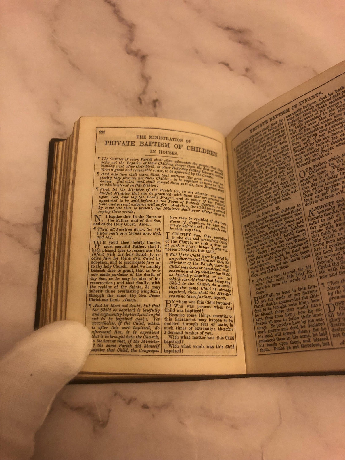 1908 Antique Book of Common Prayer Leather Vintage Church of England Prayer Book - (Ref x496)