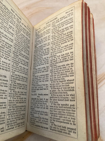 Antique 1800s Book of Common Prayer – Mini Pocket Prayer Book – Victorian Christian Devotional - (Ref x346)