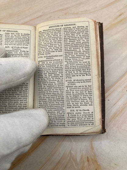 Antique 1800s Book of Common Prayer – Mini Pocket Prayer Book – Victorian Christian Devotional - (Ref x346)
