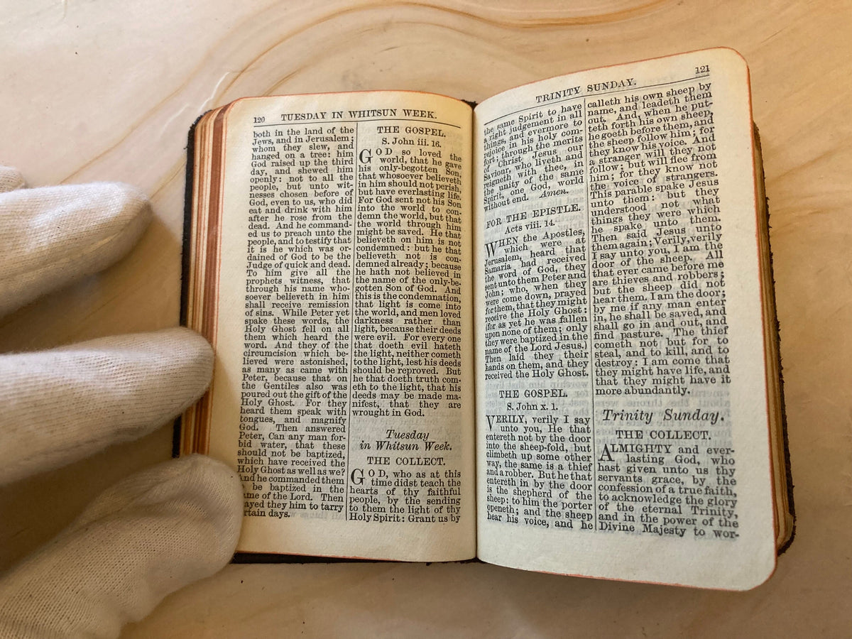 1914 Book of Common Prayer Mini Leather Pocket Prayer Book Church of England - Ref x342