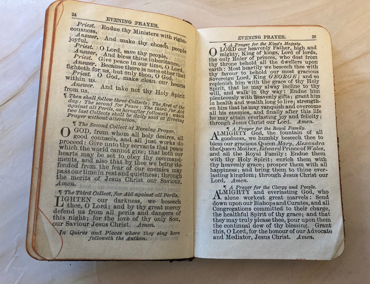 1914 Book of Common Prayer Mini Leather Pocket Prayer Book Church of England - Ref x342