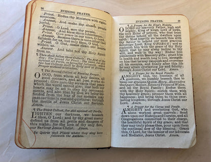 1914 Book of Common Prayer Mini Leather Pocket Prayer Book Church of England - Ref x342