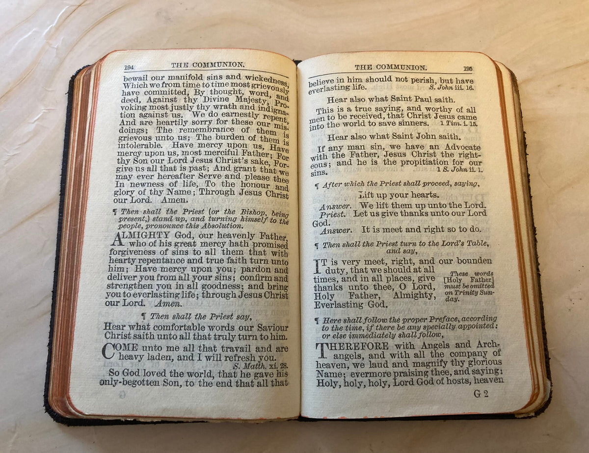 1914 Book of Common Prayer Mini Leather Pocket Prayer Book Church of England - Ref x342