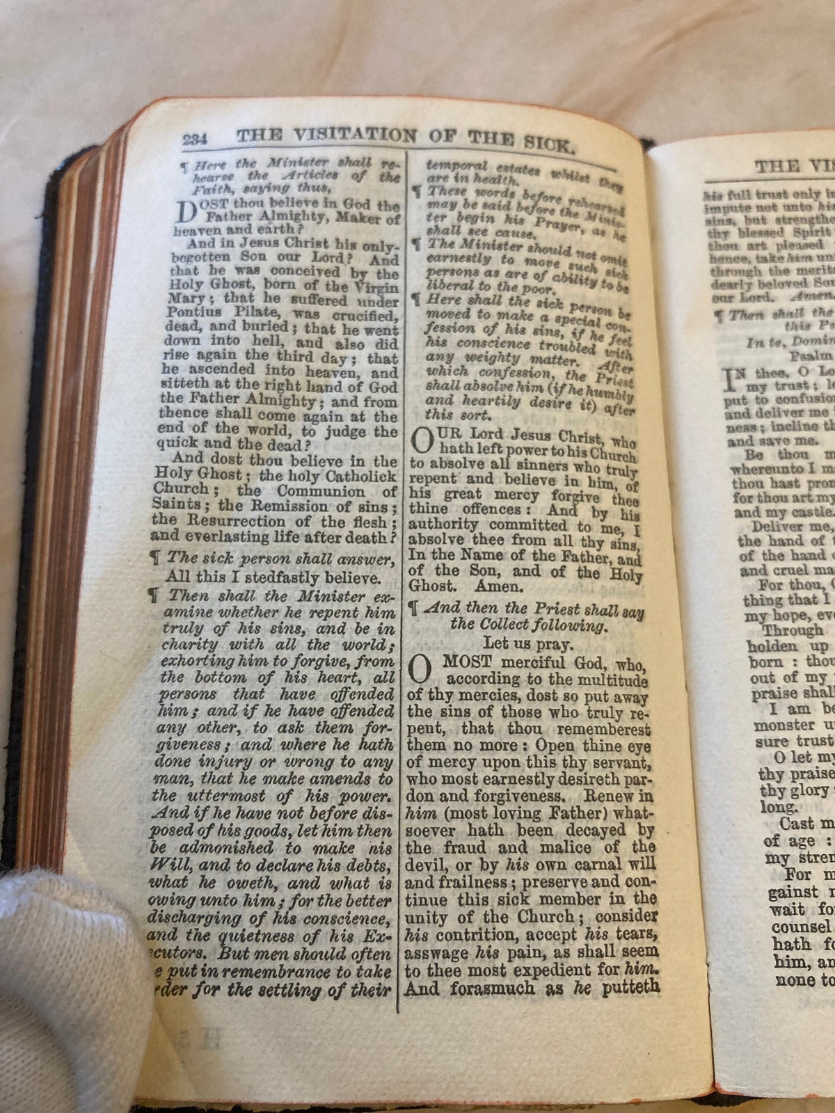1914 Book of Common Prayer Mini Leather Pocket Prayer Book Church of England - Ref x342