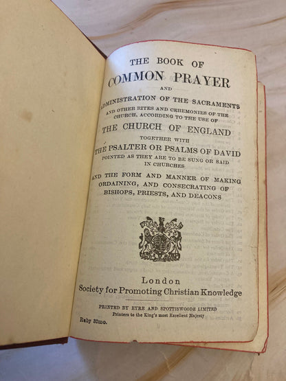 1931 Book of Common Prayer Vintage Antique Prayer Book Church of England Christian Gift - (Ref x338)