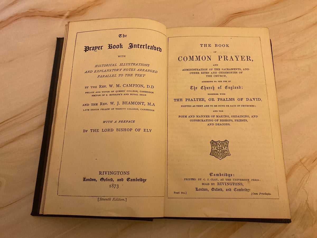 1873 Book of Common Prayer – Antique Psalms Book – Victorian Christian Prayer Book - Ref x334