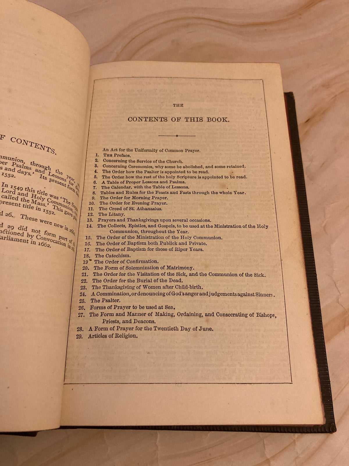 1873 Book of Common Prayer – Antique Psalms Book – Victorian Christian Prayer Book - Ref x334