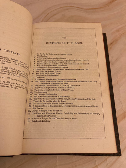 1873 Book of Common Prayer – Antique Psalms Book – Victorian Christian Prayer Book - Ref x334