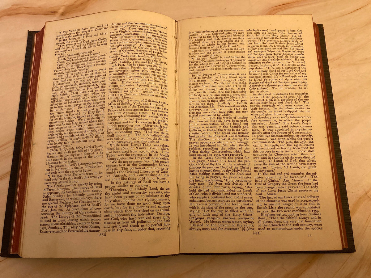 1873 Book of Common Prayer – Antique Psalms Book – Victorian Christian Prayer Book - Ref x334