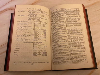1873 Book of Common Prayer – Antique Psalms Book – Victorian Christian Prayer Book - Ref x334