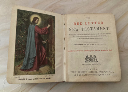 Red Letter New Testament Bible Vintage Christian Bible Pocket Bible - (Ref x331)