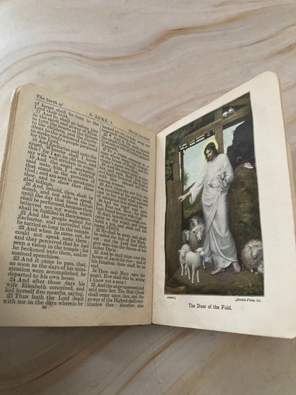 Red Letter New Testament Bible Vintage Christian Bible Pocket Bible - (Ref x331)