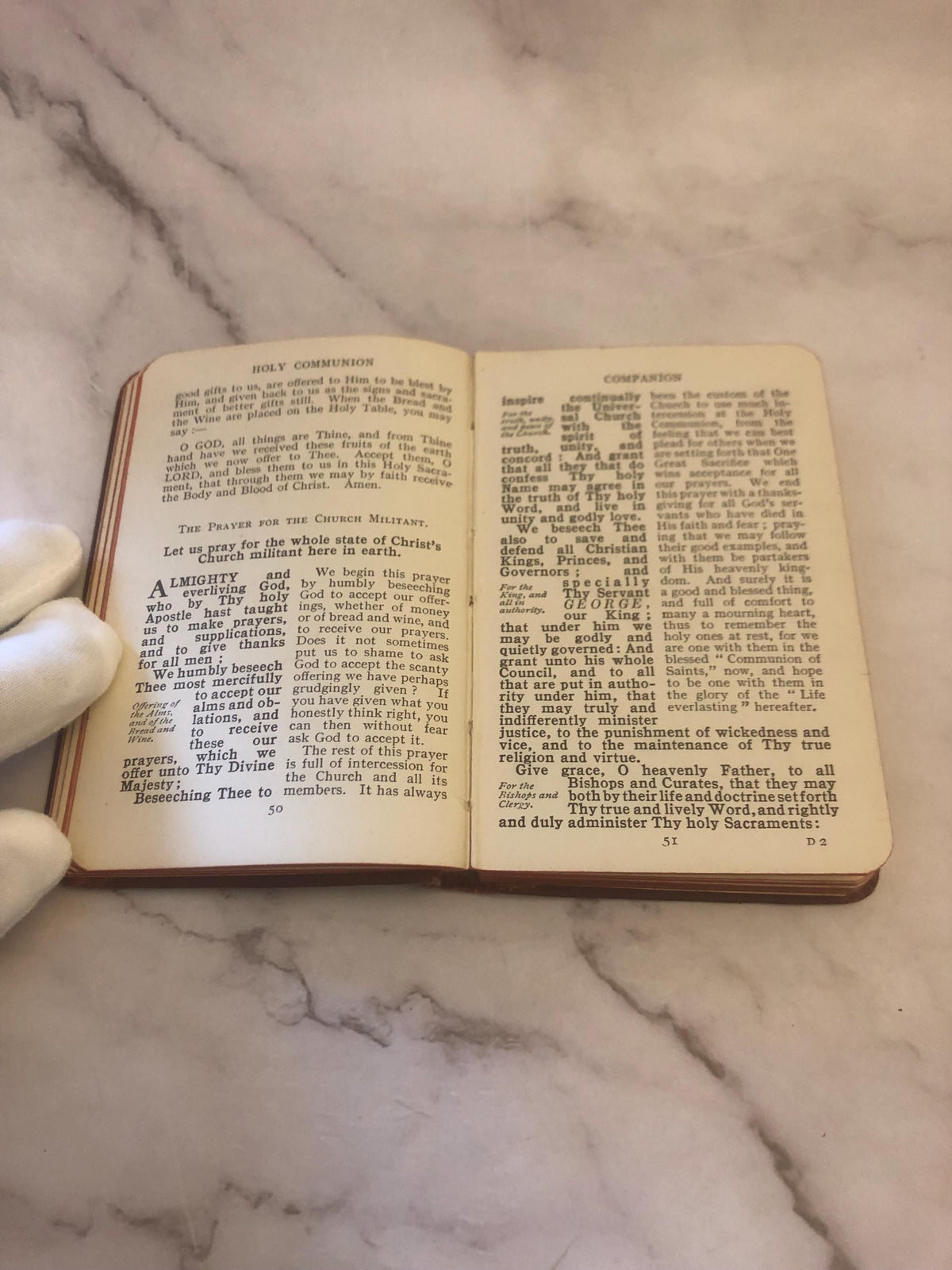 1915 Holy Communion Book Prayer Book Vintage Christian Religious Book - (Ref x466)